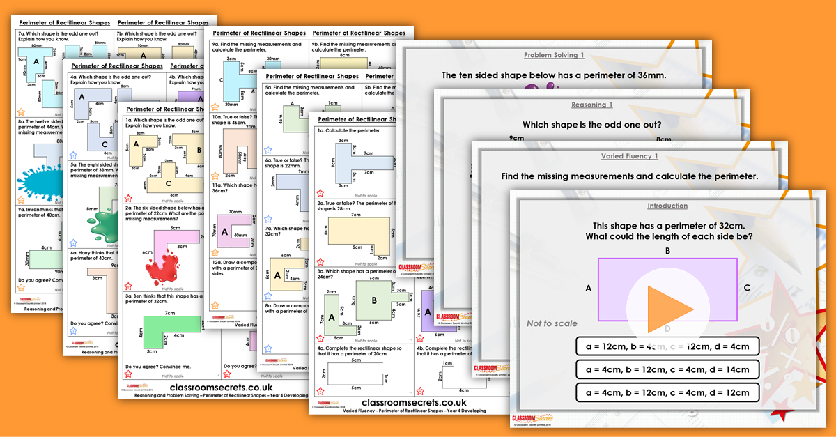 Perimeter of Rectilinear Shapes Year 4 Resources