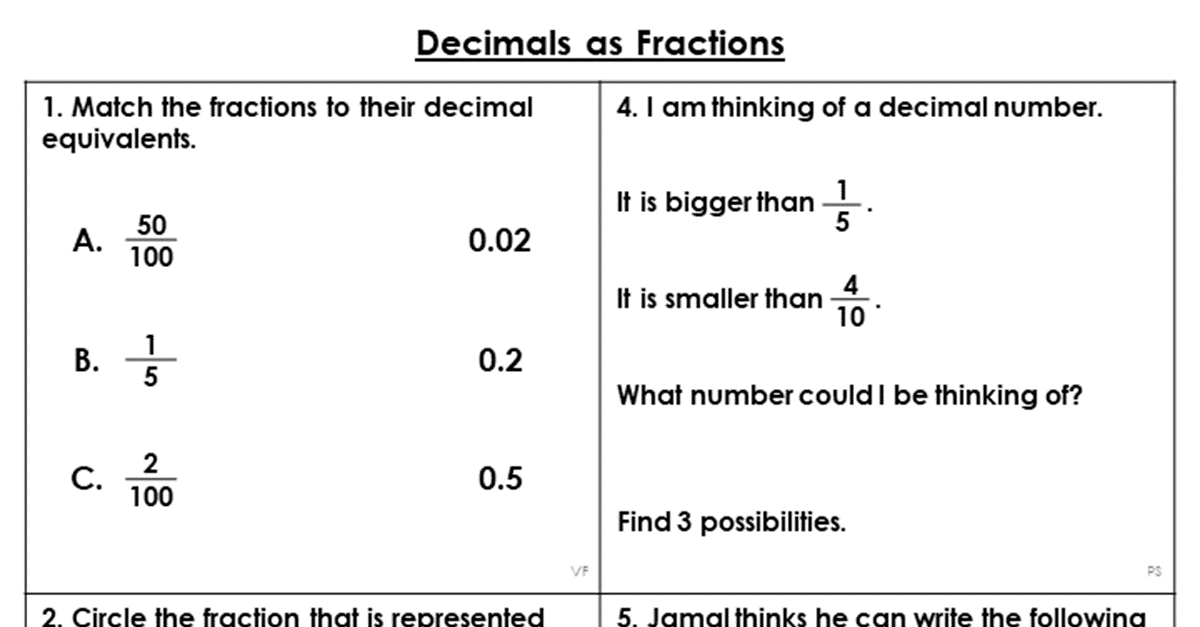 Year 6 Decimals as Fractions Lesson - Classroom Secrets | Classroom Secrets