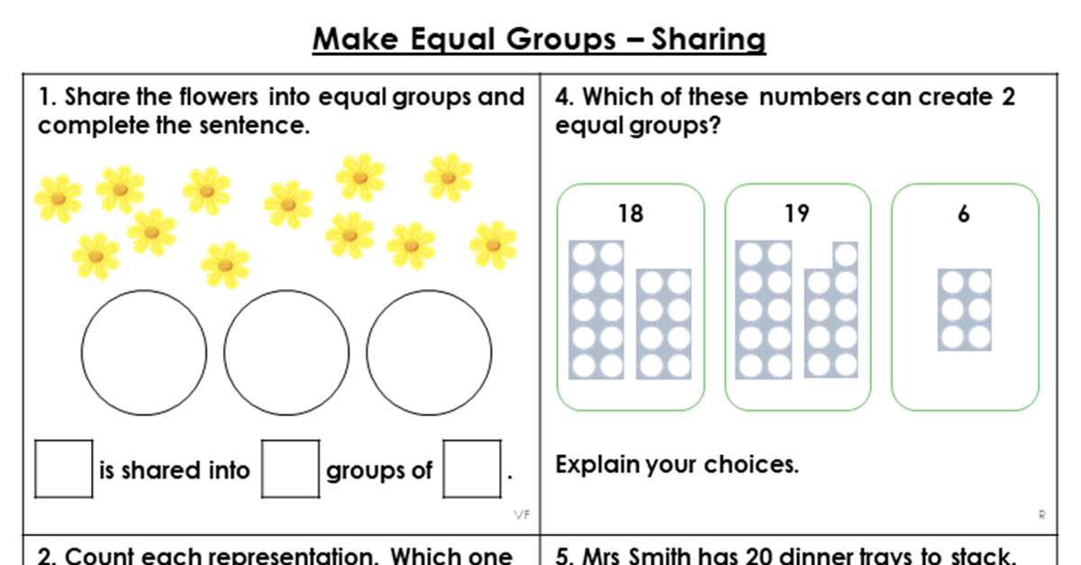 Free Year 2 Make Equal Groups - Sharing Lesson - Classroom Secrets
