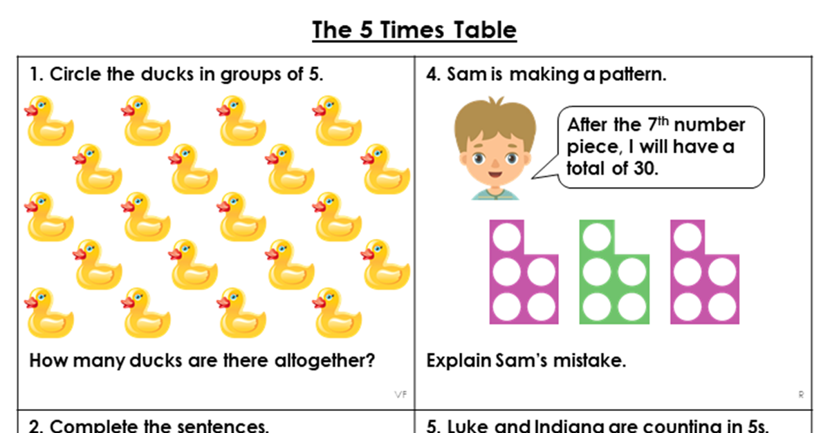 5 times table problem solving