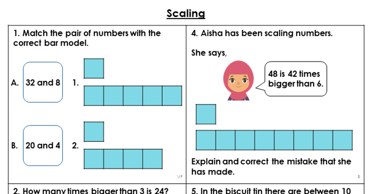 Comparing And Scaling Check Up Math Worksheets