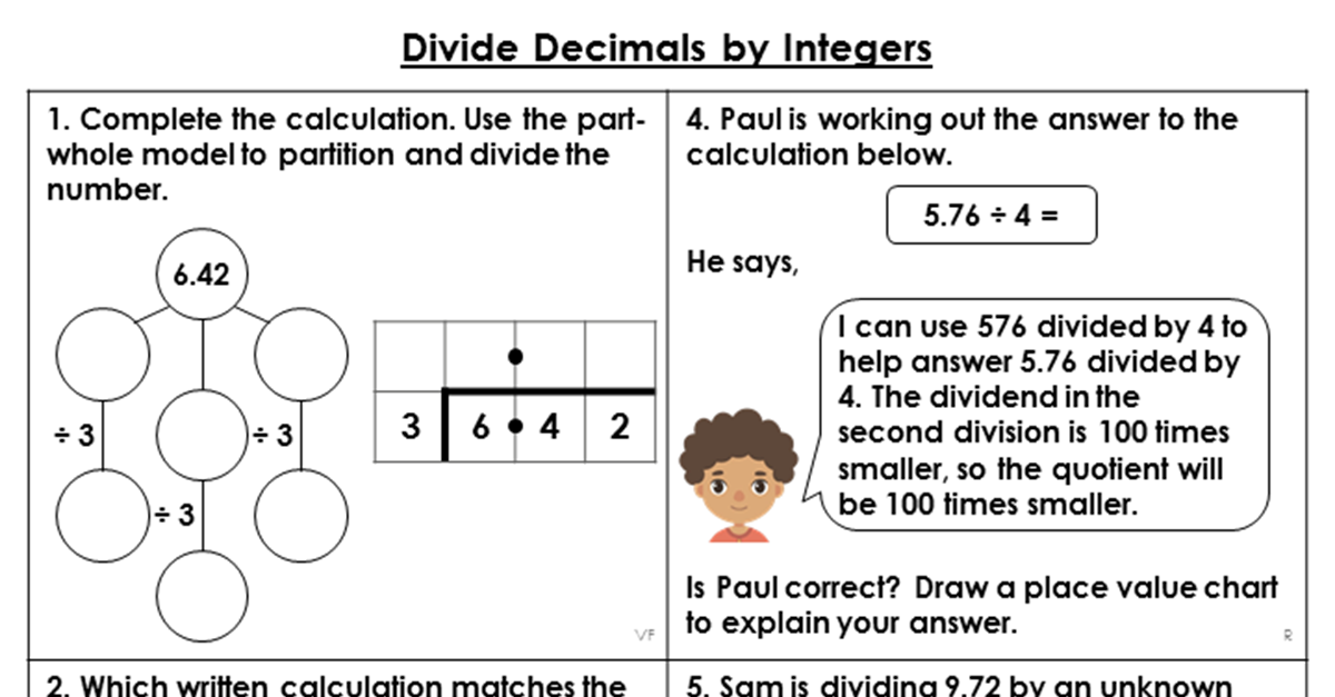 dividing decimals by integers problem solving