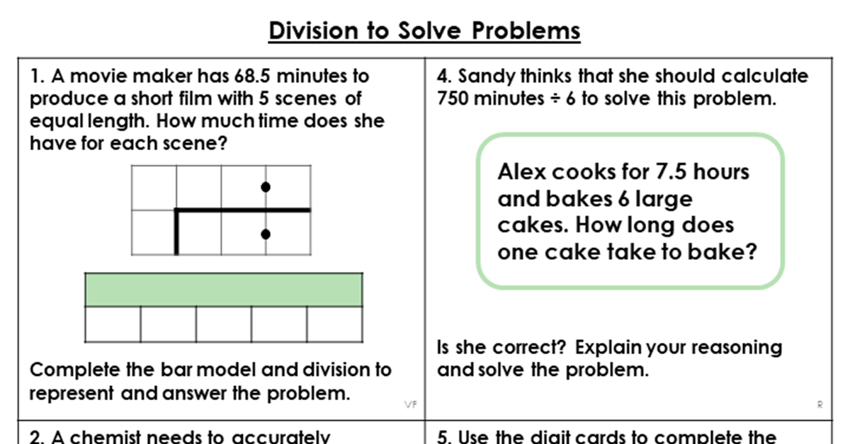 year 6 division reasoning and problem solving
