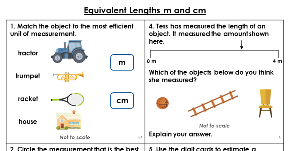 Measuring Length in cm and m worksheet