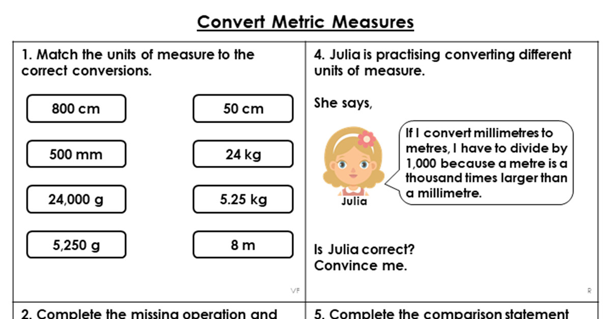 Year 6 Convert Metric Measures Lesson - Classroom Secrets | Classroom