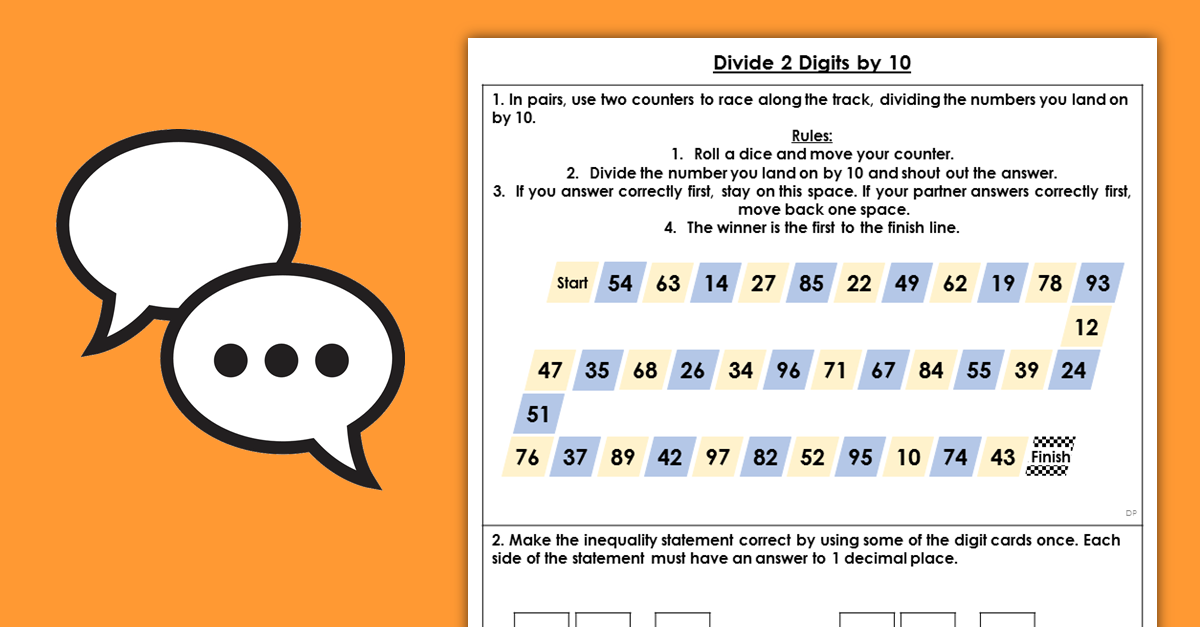 Year 4 Divide 2 Digits by 10
