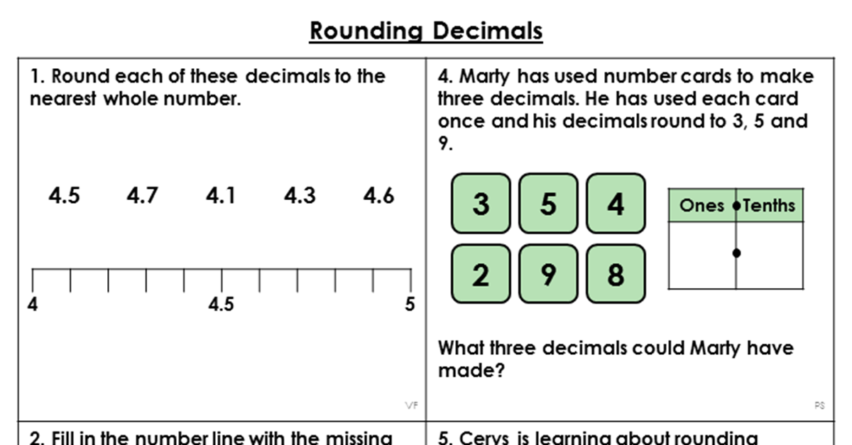rounding decimals problem solving year 5