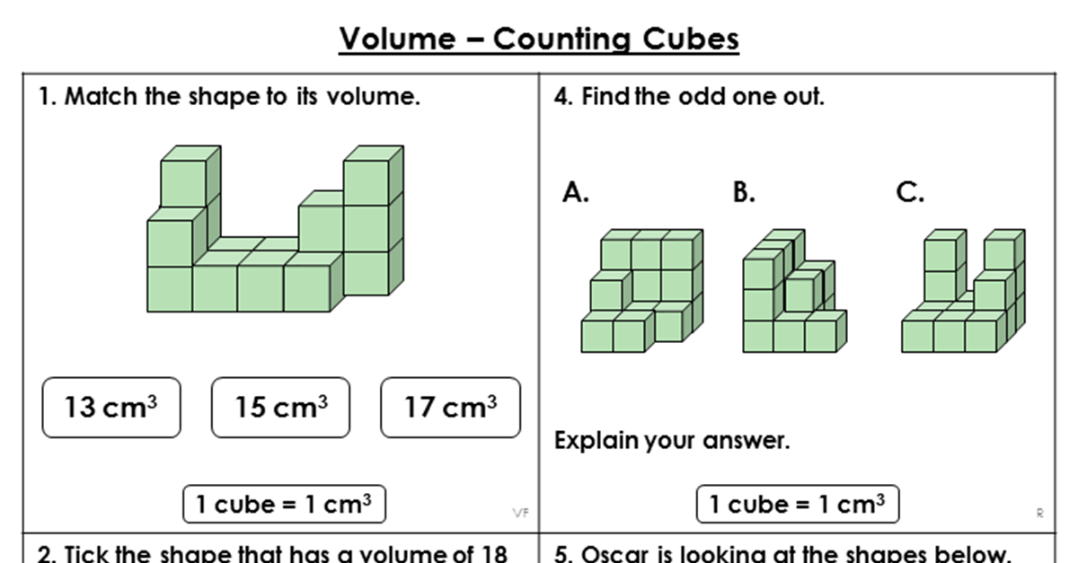 Year 6 Volume Counting Cubes Lesson Classroom Secrets Classroom