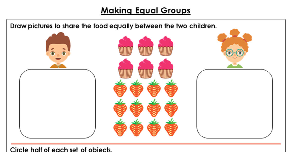 Year 1 Making Equal Groups Lesson - Classroom Secrets | Classroom Secrets