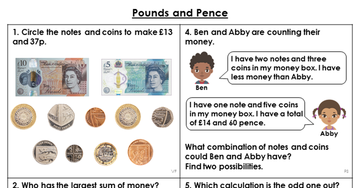 Free Year 4 Pounds and Pence Lesson - Classroom Secrets | Classroom Secrets