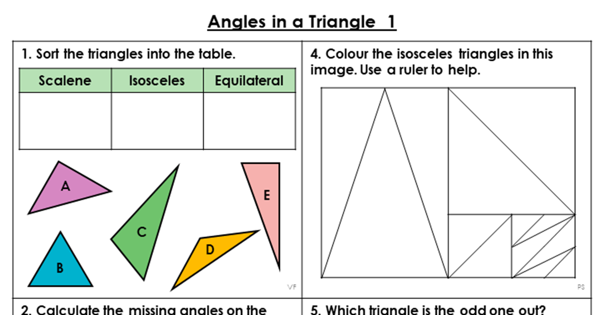 Year 6 Angles in a Triangle 1 Lesson - Classroom Secrets | Classroom