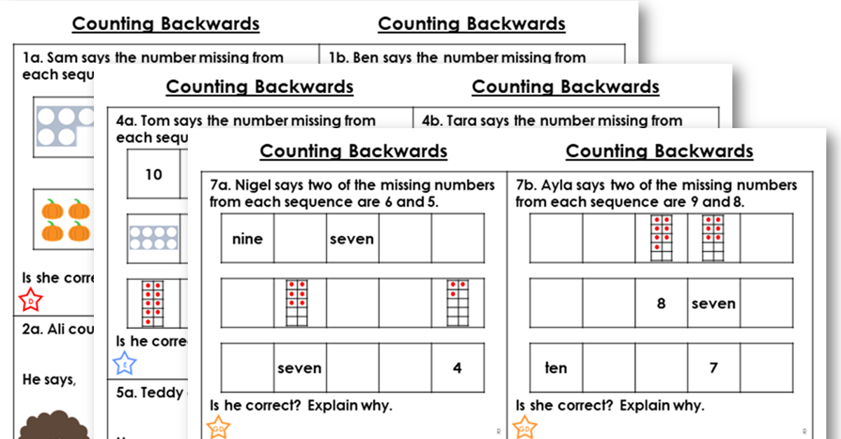 counting backwards problem solving year 1