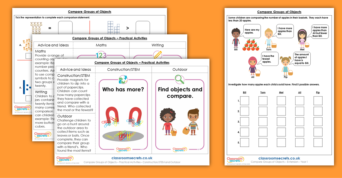 Compare Groups of Objects Year 1 Resources