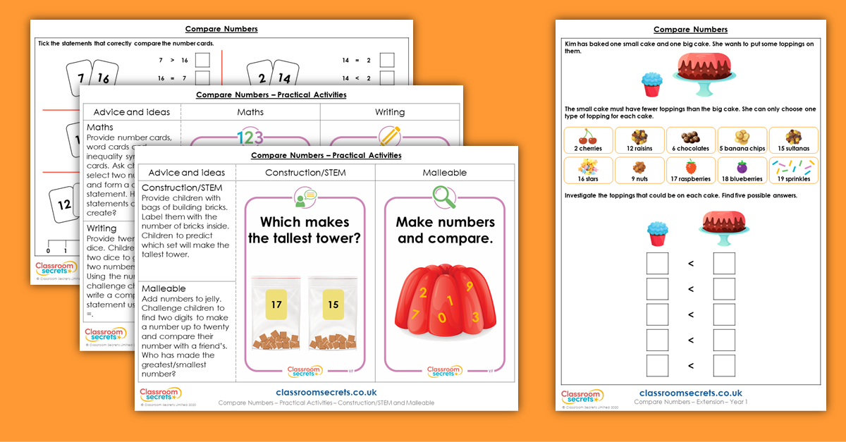 Compare Numbers Year 1 Resources