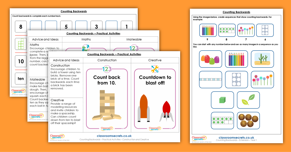 Counting Backwards Year 1 Resources