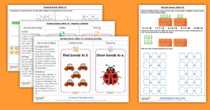 Addition and Subtraction Year 1 Number Bonds Within 10 Activity Pack