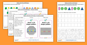 Patterns With 2D and 3D Shapes Activity Pack