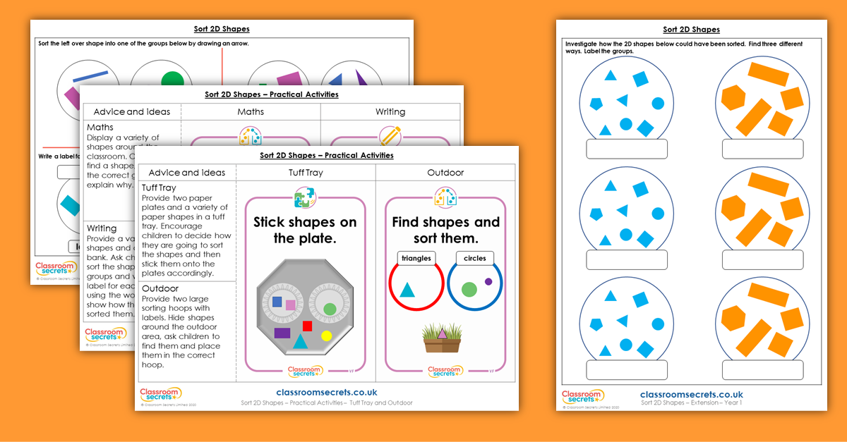 Sort 2D Shapes Year 1 Resources