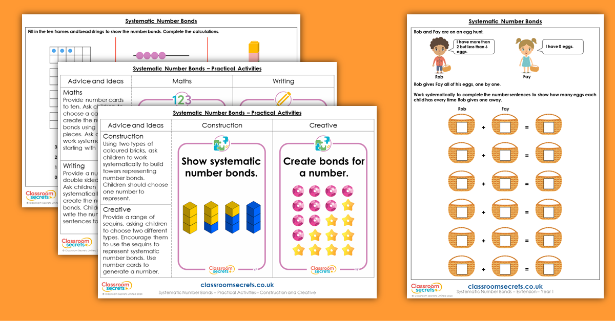 Systematic Number Bonds Year 1 Resources