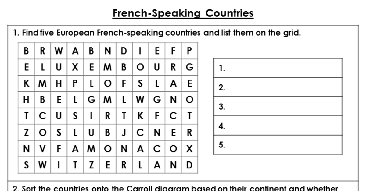 French-Speaking Countries Resource Pack