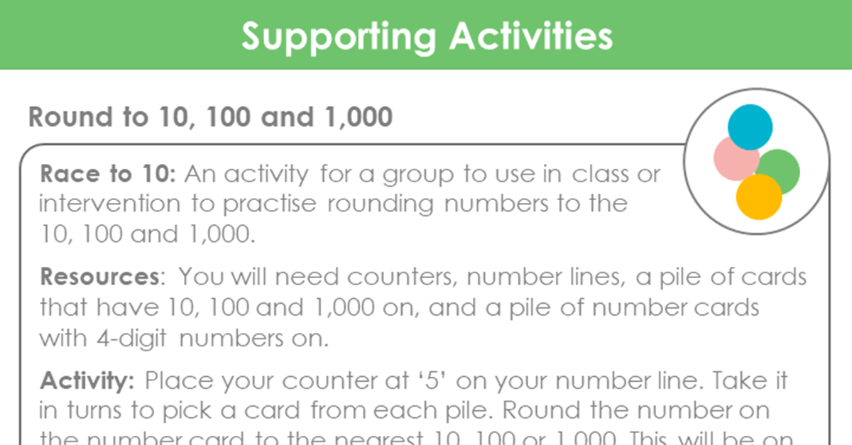 Pick A Card Rounding to nearest 10 & 100
