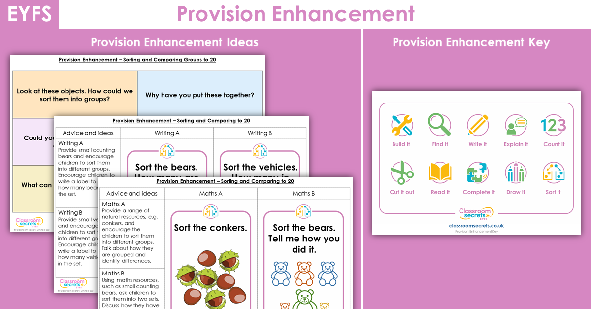 EYFS Sorting and Comparing to 20 Provision Enhancement