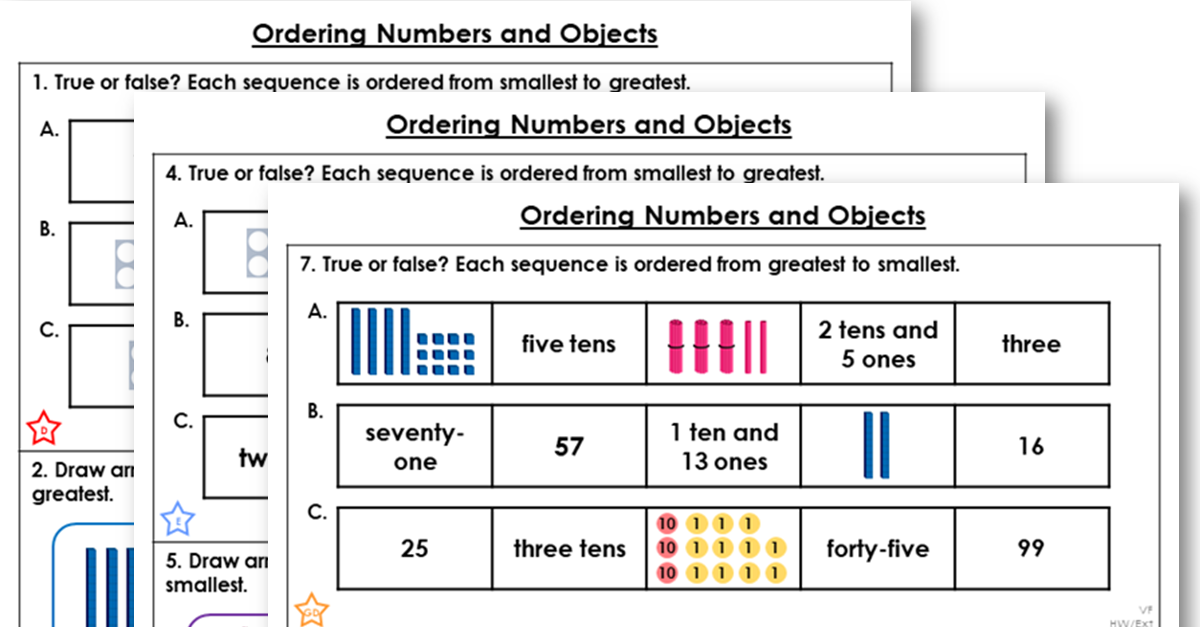 problem solving ordering numbers year 2