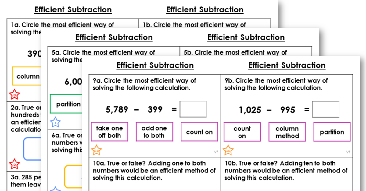 efficient subtraction problem solving