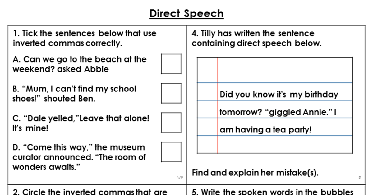 teaching direct speech year 4
