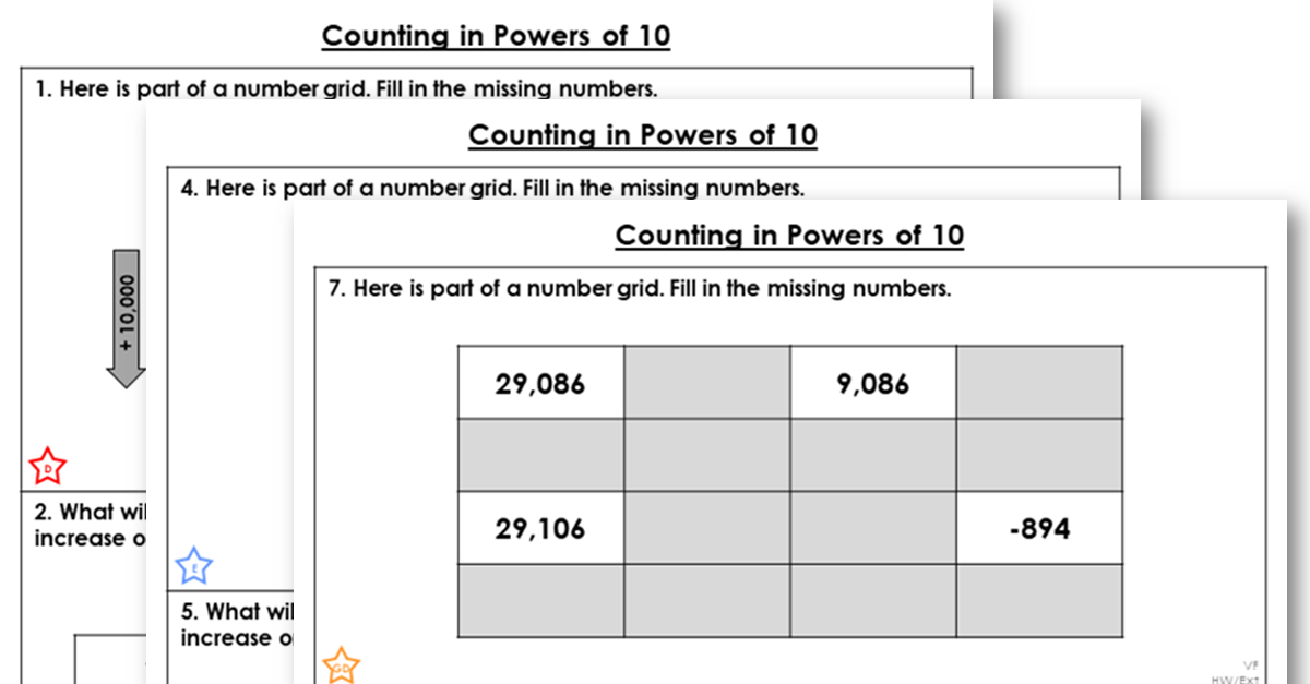 counting in powers of 10 problem solving