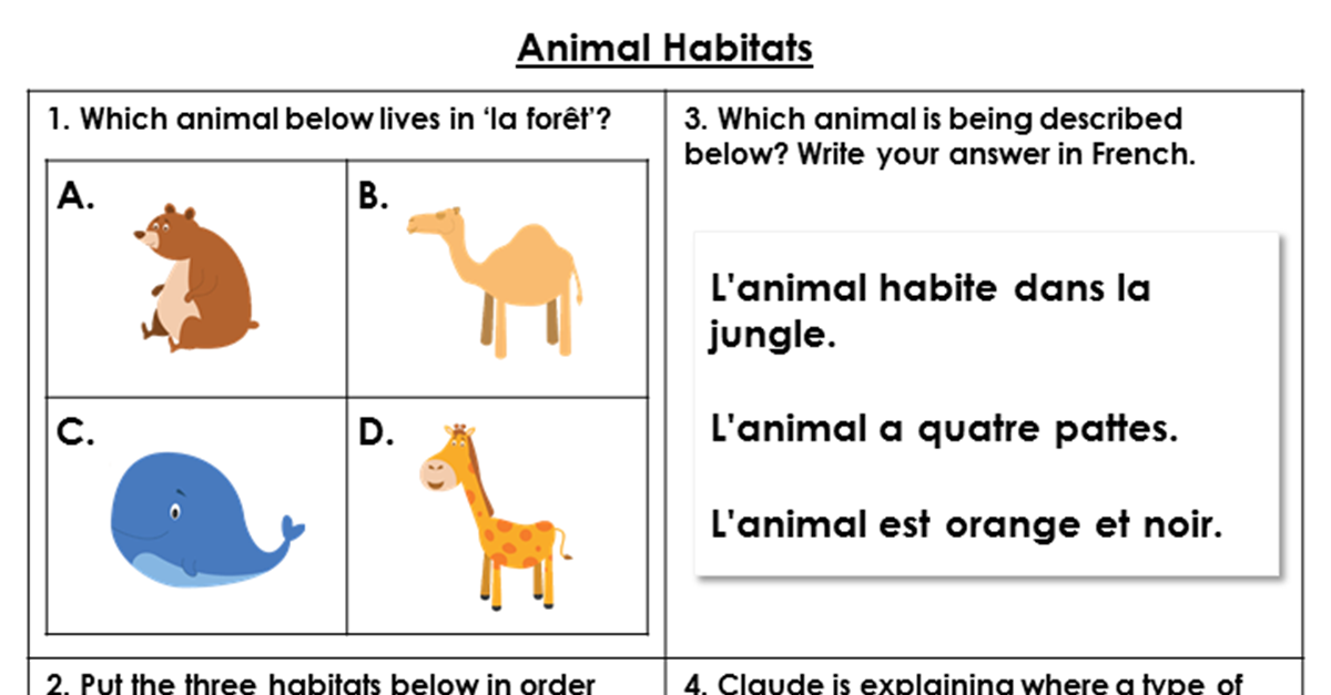 Unit 6 Animal Habitats Lesson – Classroom Secrets | Classroom Secrets