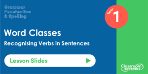 Year 1 Recognising Verbs in Sentences Lesson Slides