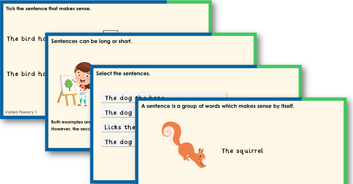 Free Recognising a Sentence Teaching PowerPoint