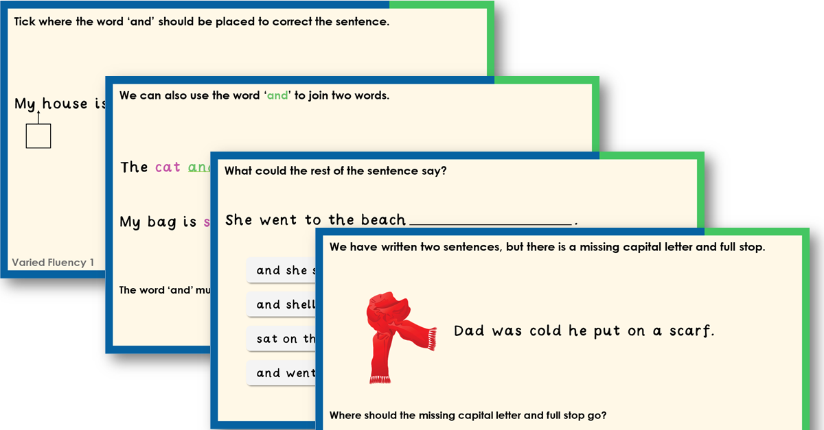 Year 1 Recognising and Using 'and' Teaching PowerPoint