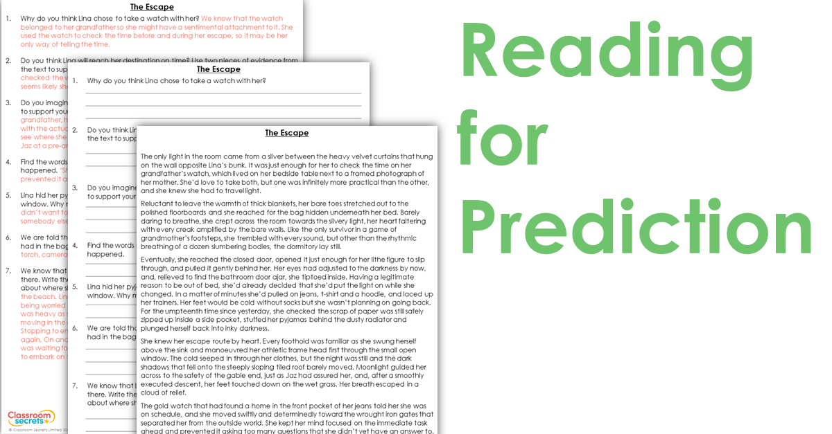 Year 6 Prediction Reading Activity