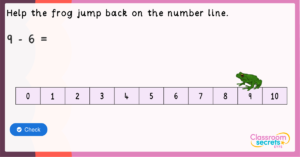 EYFS Subtracting using Two Single-Digit Numbers - Counting Back