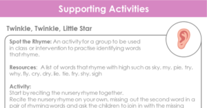 EYFS Twinkle, Twinkle, Little Star Supporting Activity