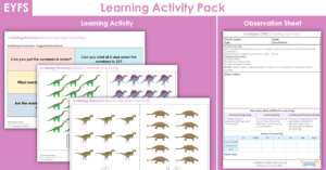 EYFS Build a Number Line (0-20) Learning Activity - Dinosaurs