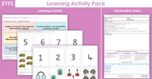 EYFS Matching Objects to Numerals Card Game (0-12) Learning Activity - Winter