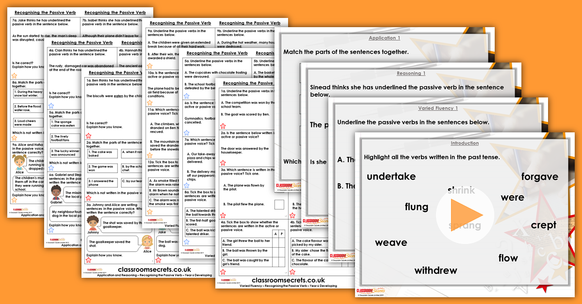 Recognising the Passive Verb Year 6 Resource Pack
