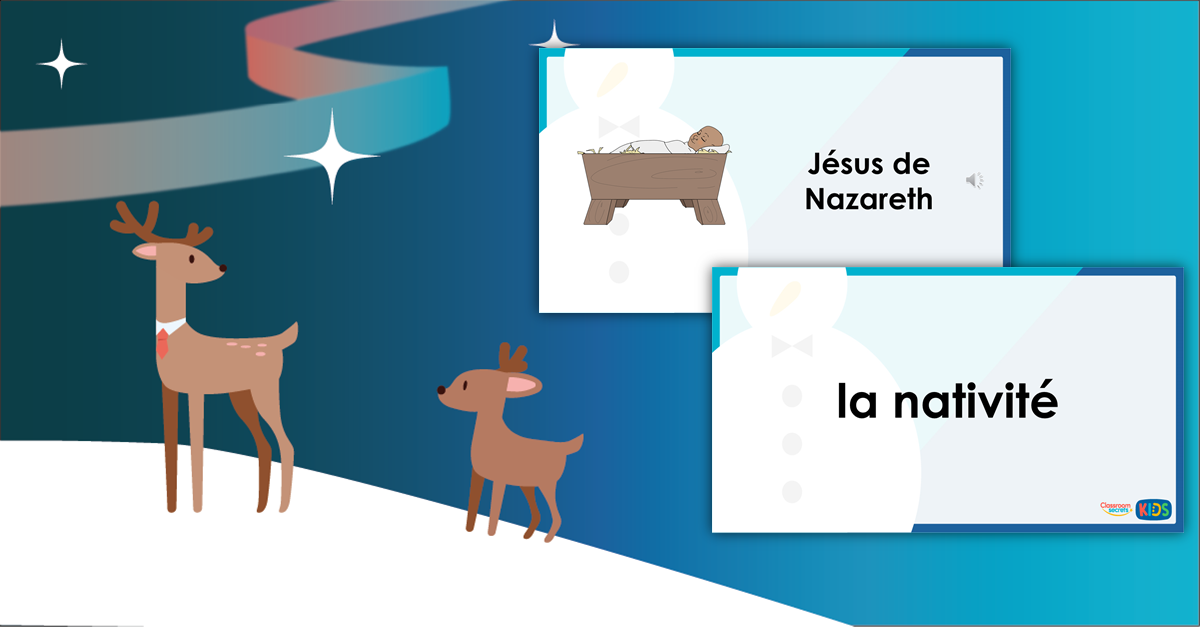 KS2 French Christmas Vocabulary Teaching Slides