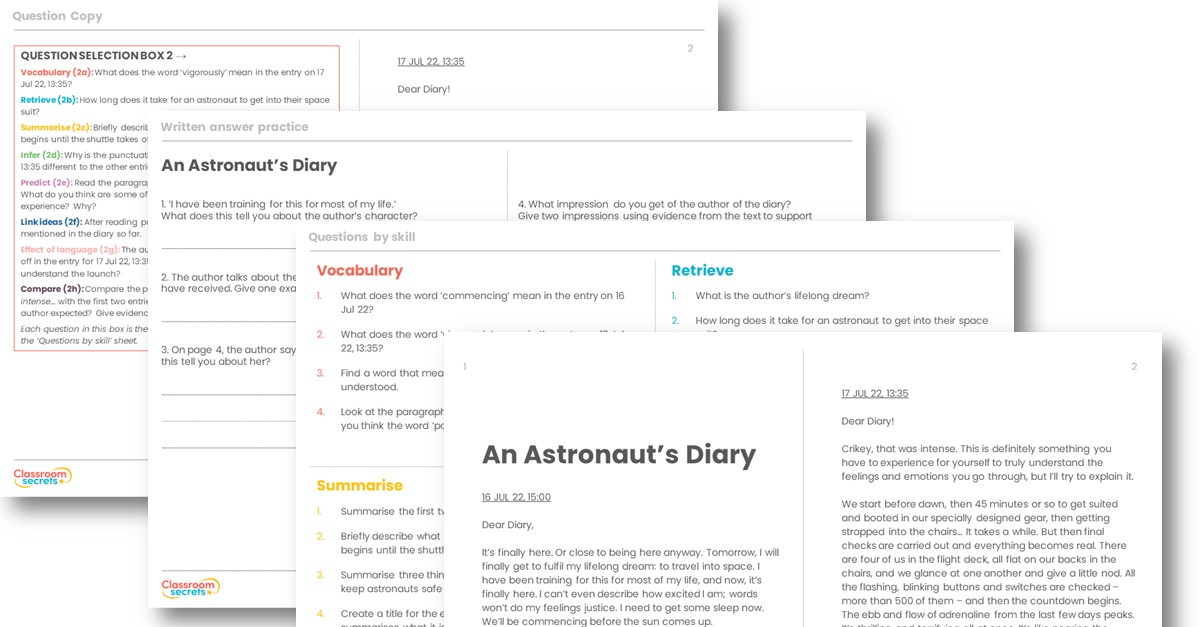 Year 5 Reading Skills - An Astronaut's Diary