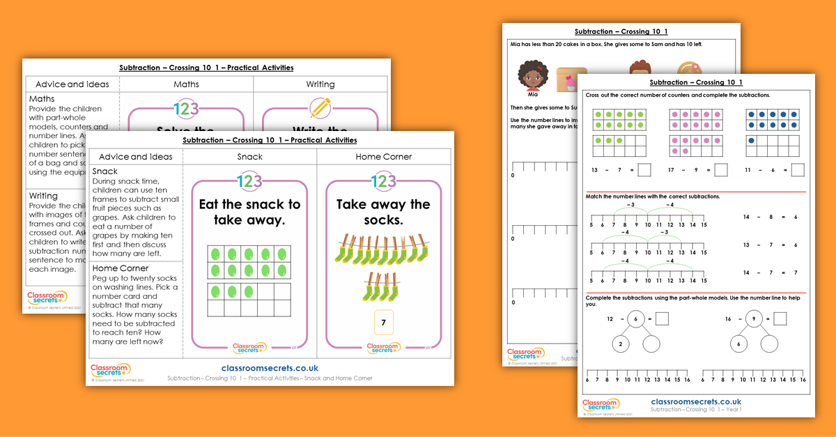 Subtraction Crossing 10 Year 1 Resources