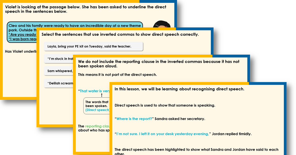 Free Year 3 Recognising Direct Speech Teaching PowerPoint