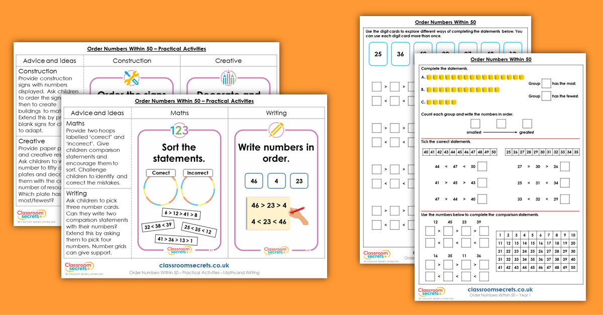 Order Numbers Within 50 Year 1 Resources