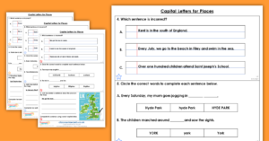 Year 1 Capital Letters for Places Homework Extension Capital Letters