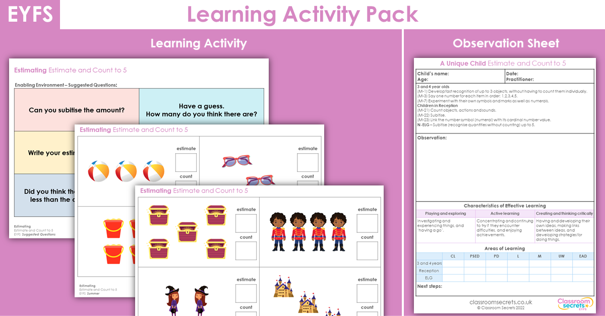 EYFS Estimate and Count to 5 Learning Activity