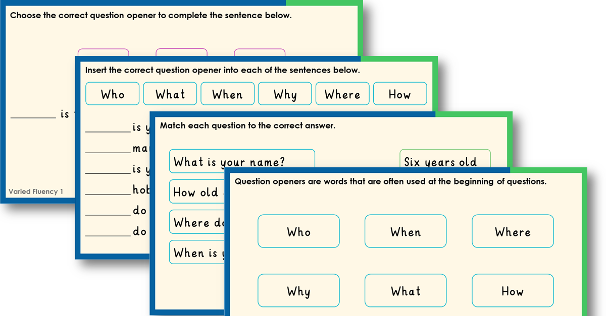 Year 1 Question Openers Teaching PowerPoint