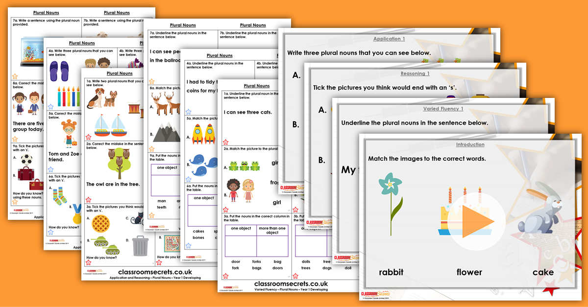 Plural Nouns Year 1 Resource Pack
