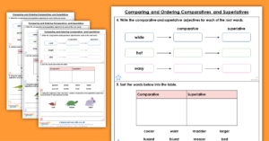 Year 2 Comparing and Ordering Comparatives and Superlatives Homework Extension